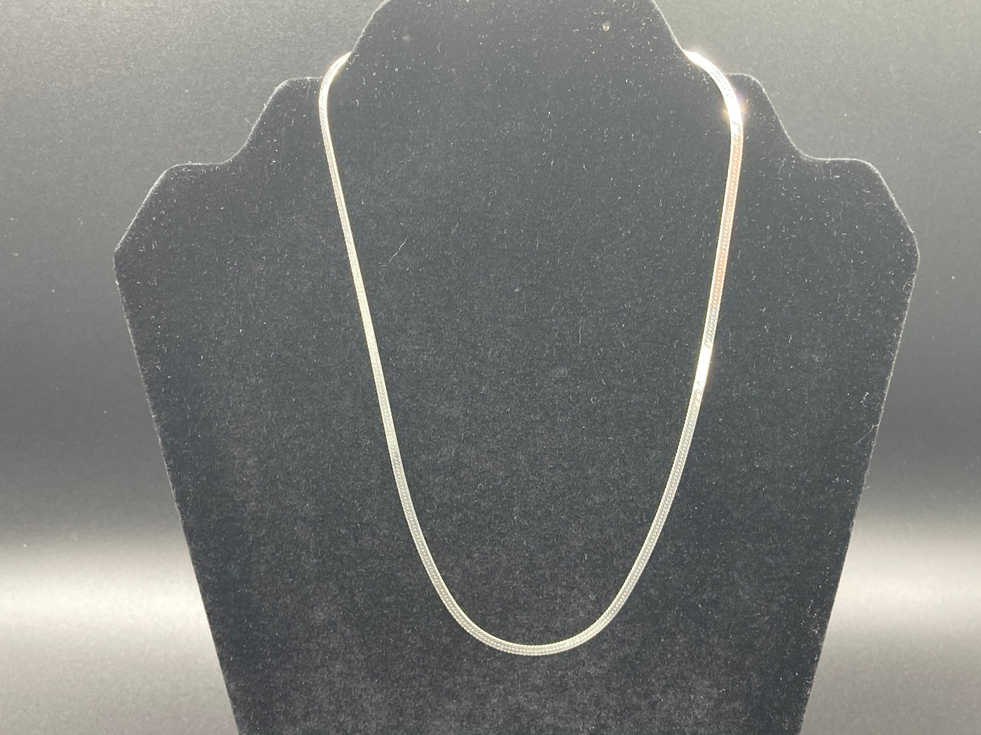 Italian Silver Herringbone Chain Necklace 18”