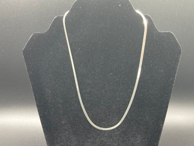 Italian Silver Herringbone Chain Necklace 18”