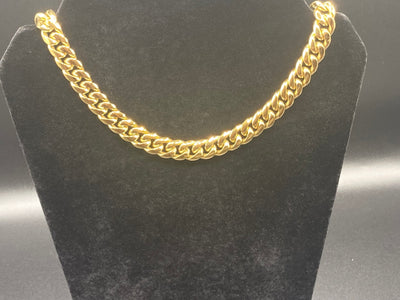 18k Yellow Gold Plated Stainless Steel Cuban Link Chain 10 mm 12mm